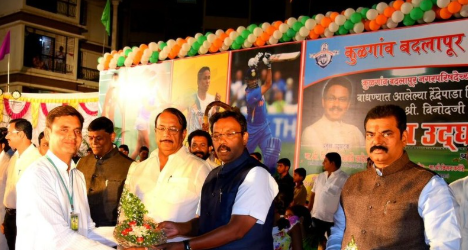 Hon’ble Minister Shri Vinod Tavde Hon’ble MP Shri Kapil Patil Hon’ble MLA Shri Kisan Kathore Historic Yoga Session 5000 Participants